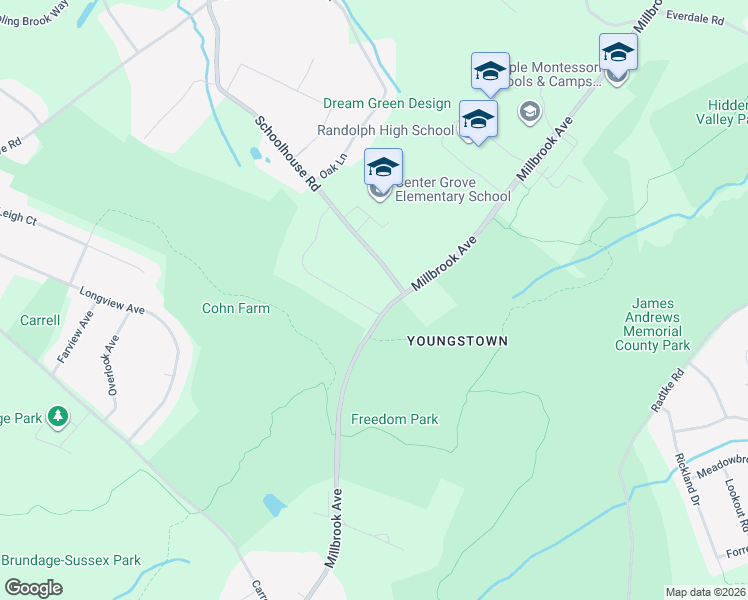 map of restaurants, bars, coffee shops, grocery stores, and more near 2 Knollwood Terrace in Randolph