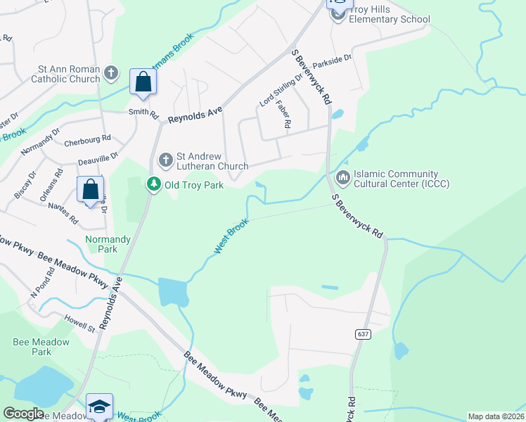map of restaurants, bars, coffee shops, grocery stores, and more near 124 Preston Road in Parsippany-Troy Hills