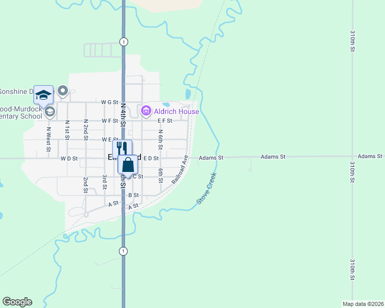 map of restaurants, bars, coffee shops, grocery stores, and more near 400 East D Street in Elmwood