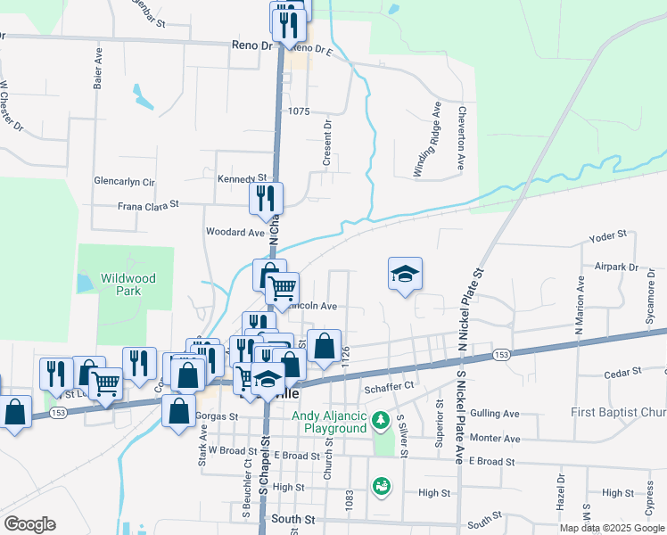 map of restaurants, bars, coffee shops, grocery stores, and more near 505 Harrison Avenue in Louisville