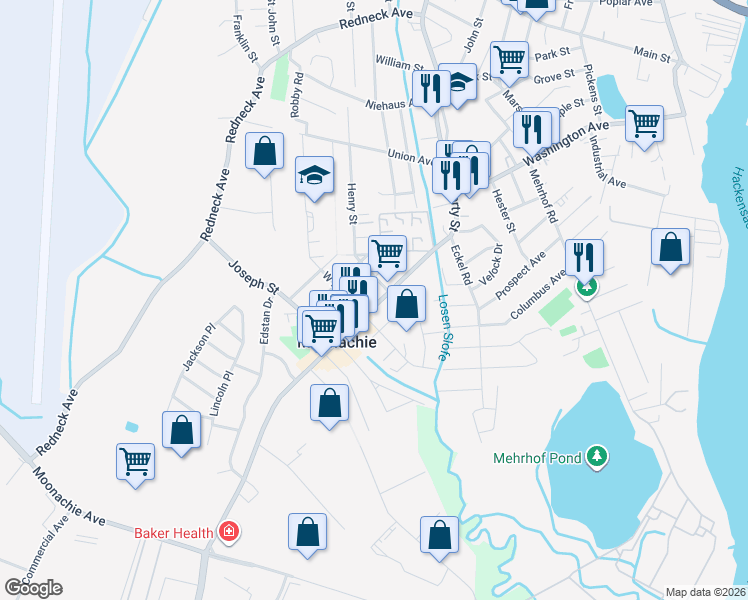 map of restaurants, bars, coffee shops, grocery stores, and more near 67 Moonachie Road in Moonachie