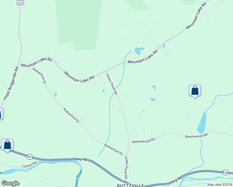 map of restaurants, bars, coffee shops, grocery stores, and more near 50 Green Pond Road in Belvidere