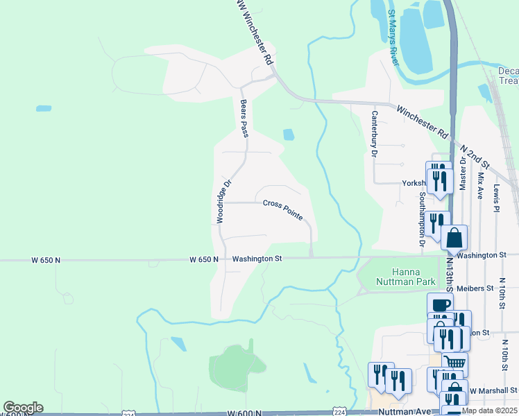 map of restaurants, bars, coffee shops, grocery stores, and more near 1139 Cross Pointe in Decatur
