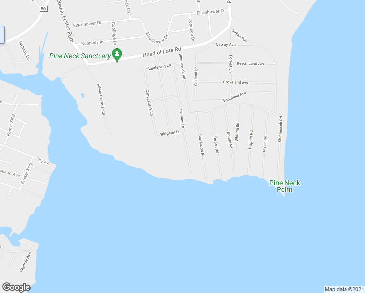 map of restaurants, bars, coffee shops, grocery stores, and more near 38 Landing Lane in East Quogue