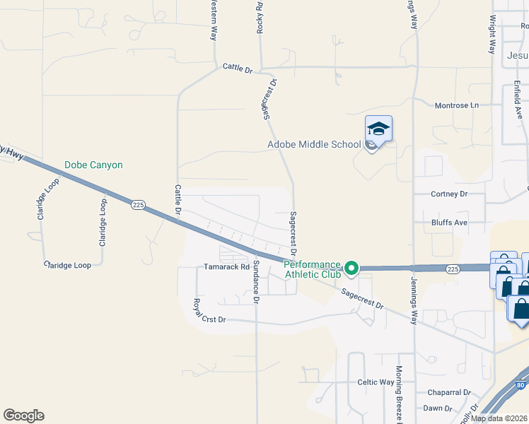 map of restaurants, bars, coffee shops, grocery stores, and more near 3560 Snowy River in Elko