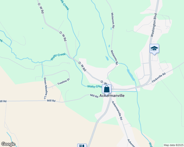 map of restaurants, bars, coffee shops, grocery stores, and more near 110 O. W. Road in Bangor