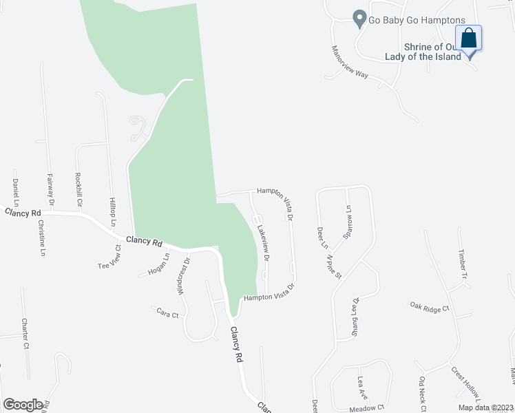 map of restaurants, bars, coffee shops, grocery stores, and more near 75 Lakeview Drive in Manorville