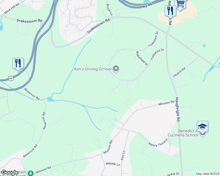 map of restaurants, bars, coffee shops, grocery stores, and more near 3 Portsmouth Court in Hackettstown