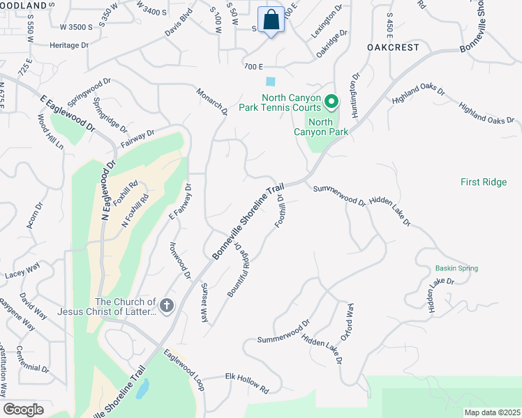 map of restaurants, bars, coffee shops, grocery stores, and more near Scenic Circle in Salt Lake City