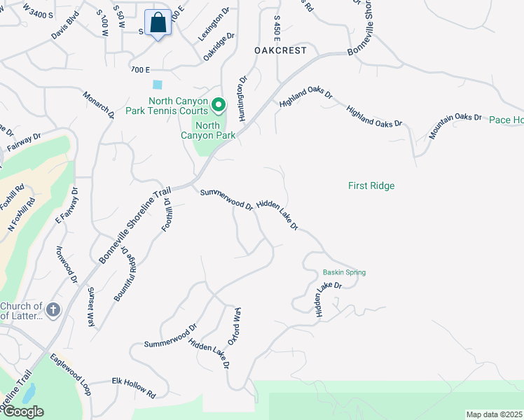map of restaurants, bars, coffee shops, grocery stores, and more near 348 Hidden Lake Drive in Bountiful