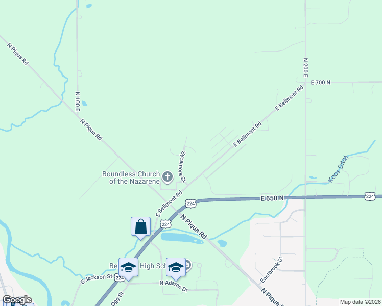map of restaurants, bars, coffee shops, grocery stores, and more near 1419 East Bellmont Road in Decatur