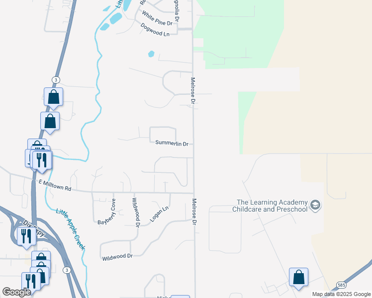 map of restaurants, bars, coffee shops, grocery stores, and more near 1659 Summerlin Drive in Wooster