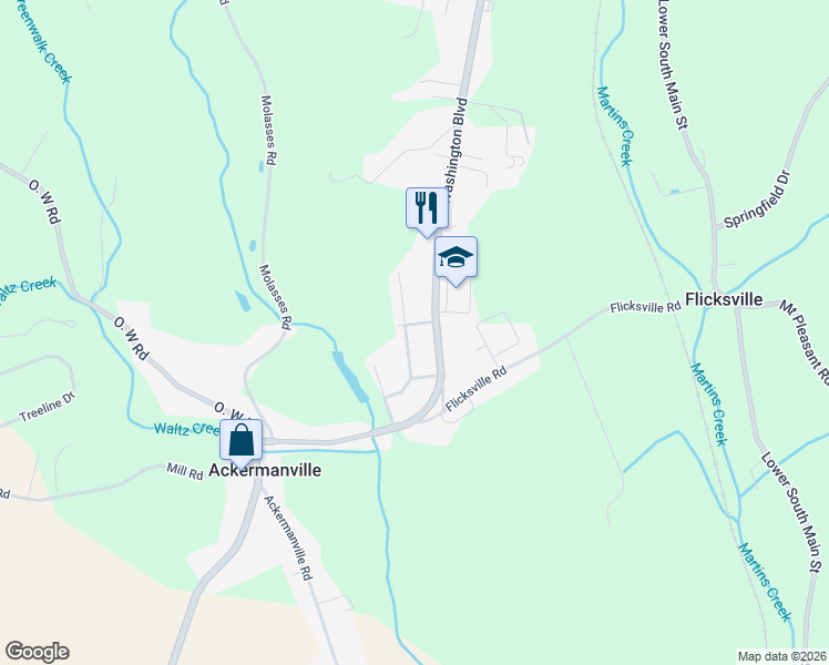 map of restaurants, bars, coffee shops, grocery stores, and more near 406 Washington Boulevard in Bangor