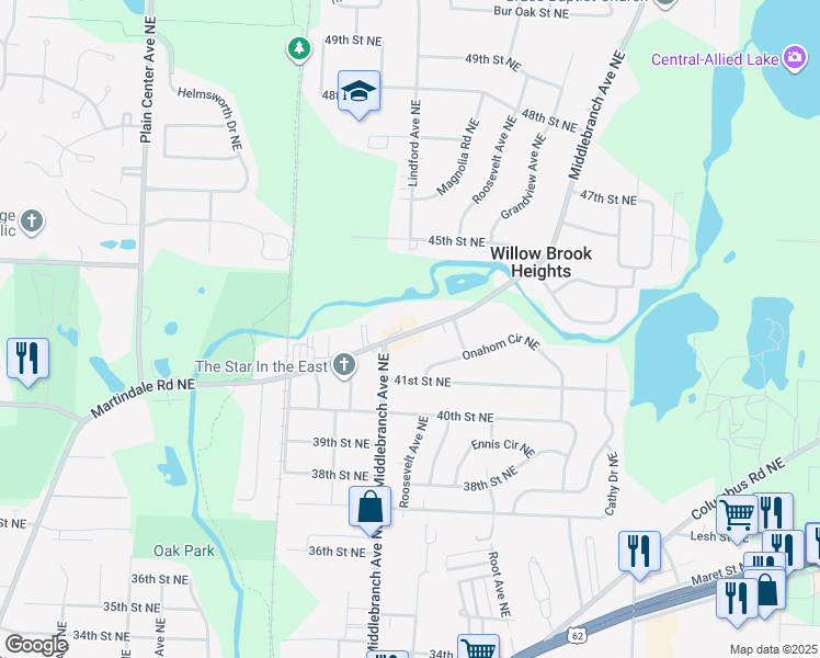 map of restaurants, bars, coffee shops, grocery stores, and more near in Stark County