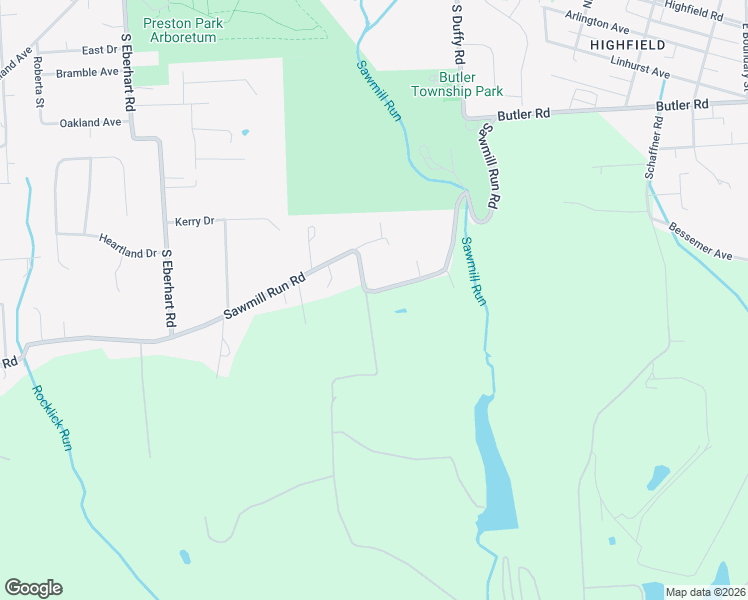 map of restaurants, bars, coffee shops, grocery stores, and more near 261 Sawmill Run Road in Butler