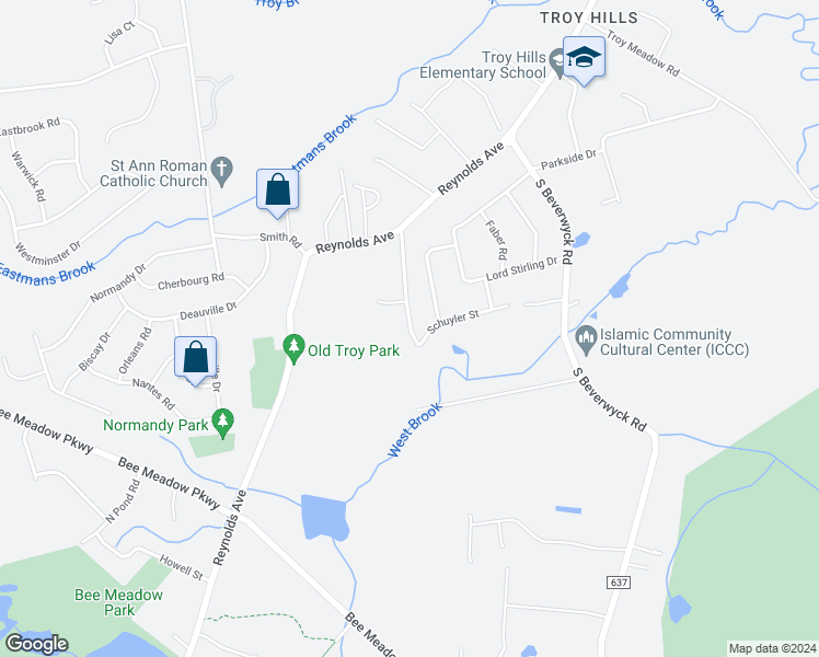 map of restaurants, bars, coffee shops, grocery stores, and more near 29 Mitchell Road in Parsippany-Troy Hills