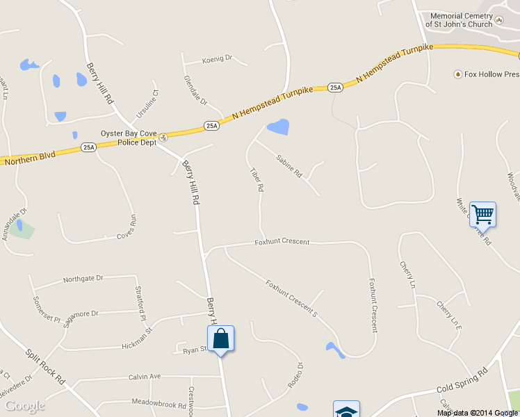 map of restaurants, bars, coffee shops, grocery stores, and more near 15 Tiber Road in Syosset