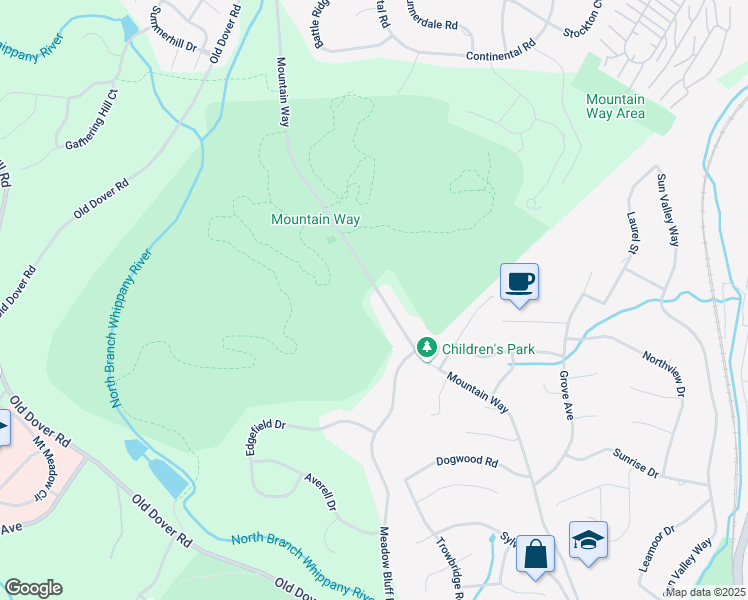 map of restaurants, bars, coffee shops, grocery stores, and more near 426 Mountain Way in Morris Plains