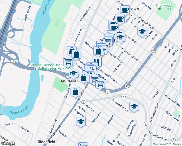 map of restaurants, bars, coffee shops, grocery stores, and more near in 