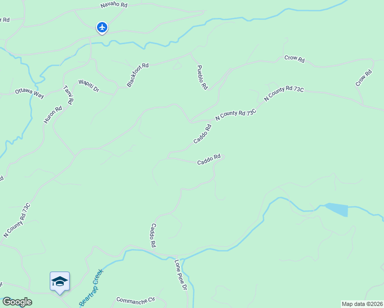 map of restaurants, bars, coffee shops, grocery stores, and more near 1074 Caddo Road in Red Feather Lakes