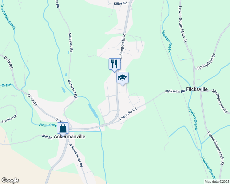 map of restaurants, bars, coffee shops, grocery stores, and more near 392 Washington Boulevard in Bangor