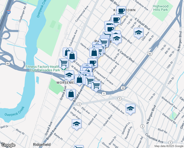 map of restaurants, bars, coffee shops, grocery stores, and more near in 