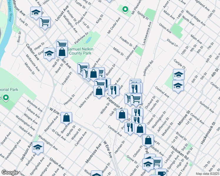 map of restaurants, bars, coffee shops, grocery stores, and more near 22 Morrissee Avenue in Wallington
