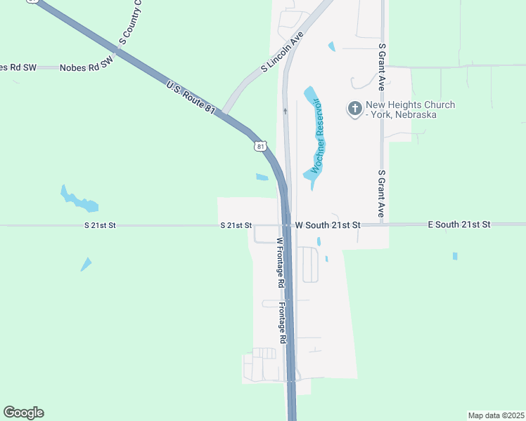 map of restaurants, bars, coffee shops, grocery stores, and more near 627 West South 21st Street in York