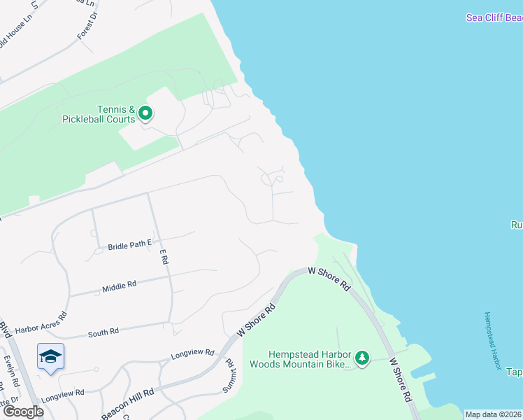 map of restaurants, bars, coffee shops, grocery stores, and more near 253 Harbor Acres Road in Sands Point