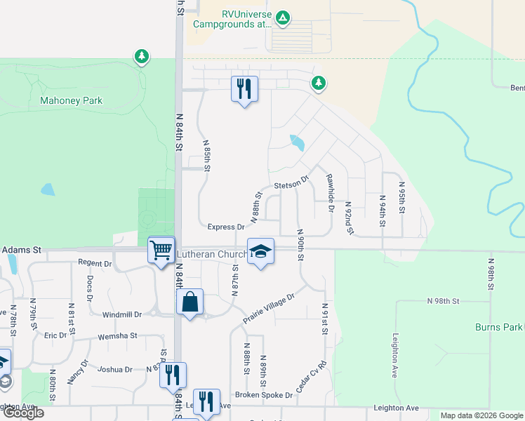map of restaurants, bars, coffee shops, grocery stores, and more near 3167 Colt Avenue in Lincoln