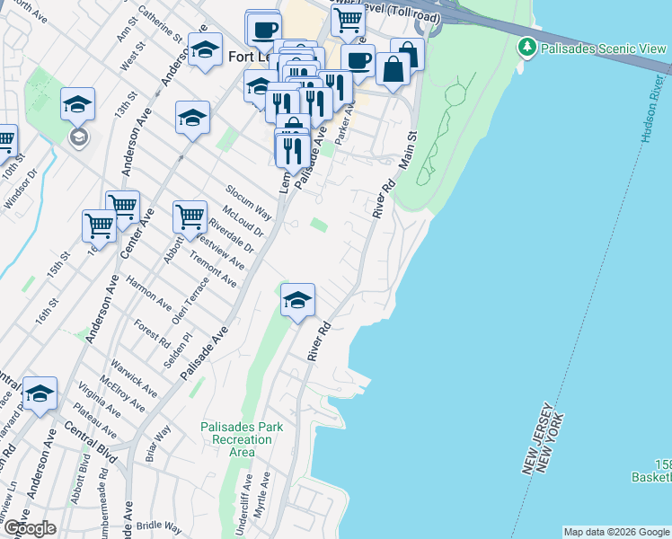 map of restaurants, bars, coffee shops, grocery stores, and more near 922 Undercliff Avenue in Edgewater