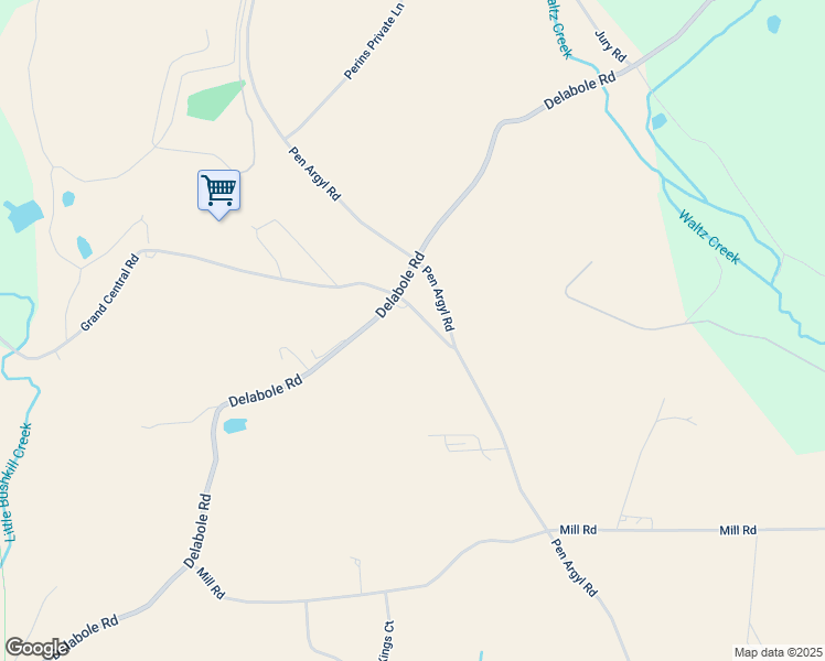 map of restaurants, bars, coffee shops, grocery stores, and more near 928 Grand Central Road in Pen Argyl