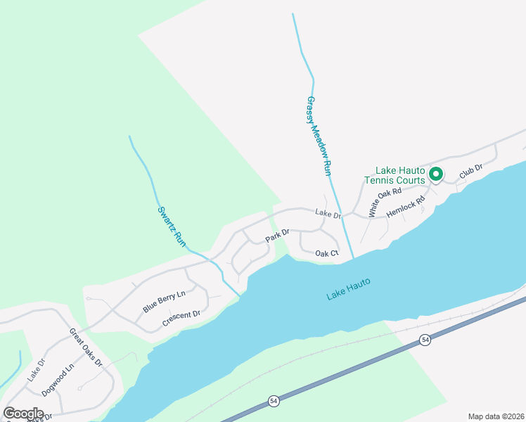map of restaurants, bars, coffee shops, grocery stores, and more near 54 Great Oaks Drive in Nesquehoning