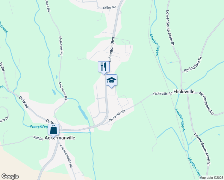 map of restaurants, bars, coffee shops, grocery stores, and more near 381 Washington Boulevard in Bangor