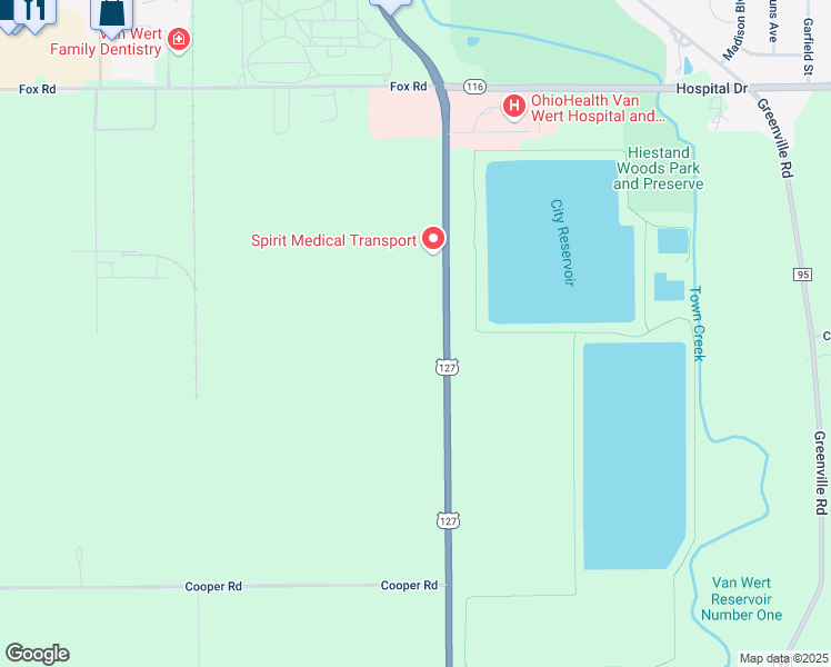map of restaurants, bars, coffee shops, grocery stores, and more near 11000 U.S. 127 in Van Wert