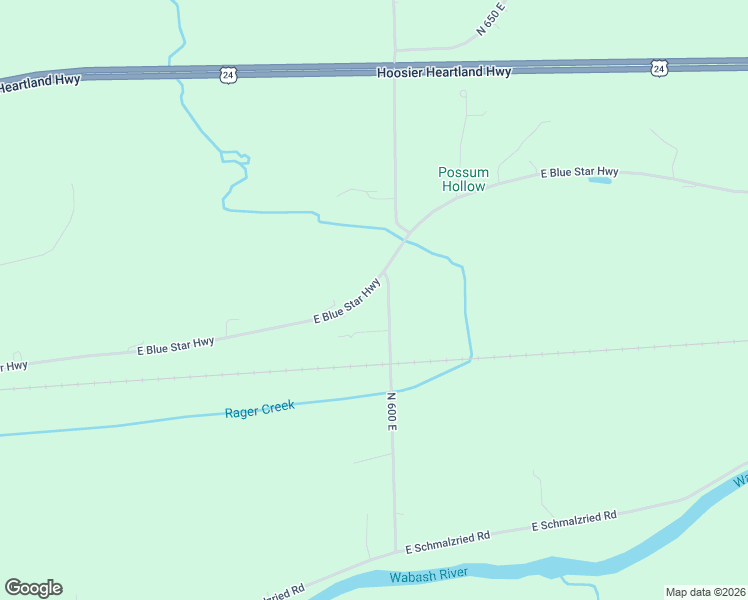 map of restaurants, bars, coffee shops, grocery stores, and more near 5708-5738 East Blue Star Highway in Lagro