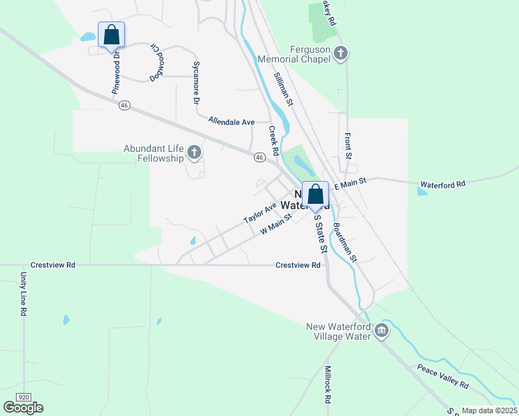 map of restaurants, bars, coffee shops, grocery stores, and more near 76734 Taylor Avenue in New Waterford