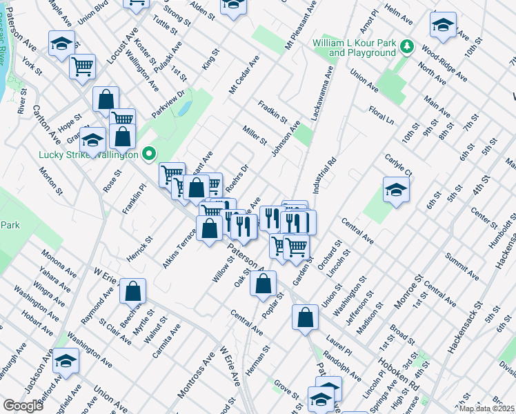 map of restaurants, bars, coffee shops, grocery stores, and more near 66 Morrissee Avenue in Wallington