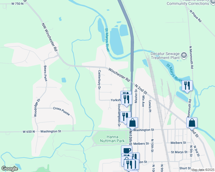 map of restaurants, bars, coffee shops, grocery stores, and more near 117 Rochester Court in Decatur