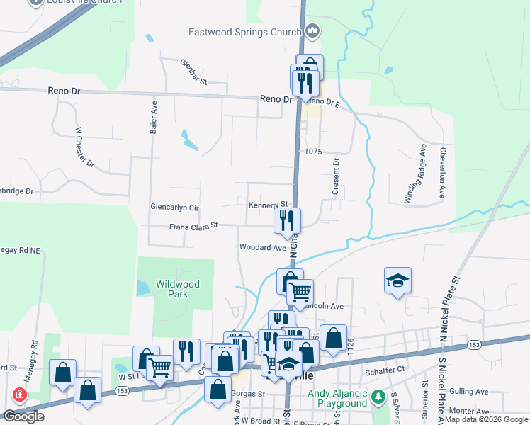 map of restaurants, bars, coffee shops, grocery stores, and more near 226 Kennedy Street in Louisville