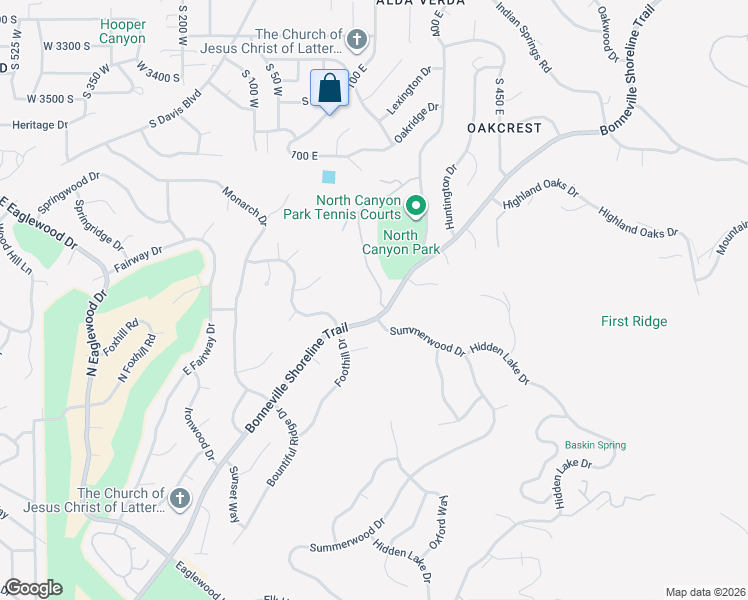 map of restaurants, bars, coffee shops, grocery stores, and more near 4040 Glade Hollow Way in Bountiful