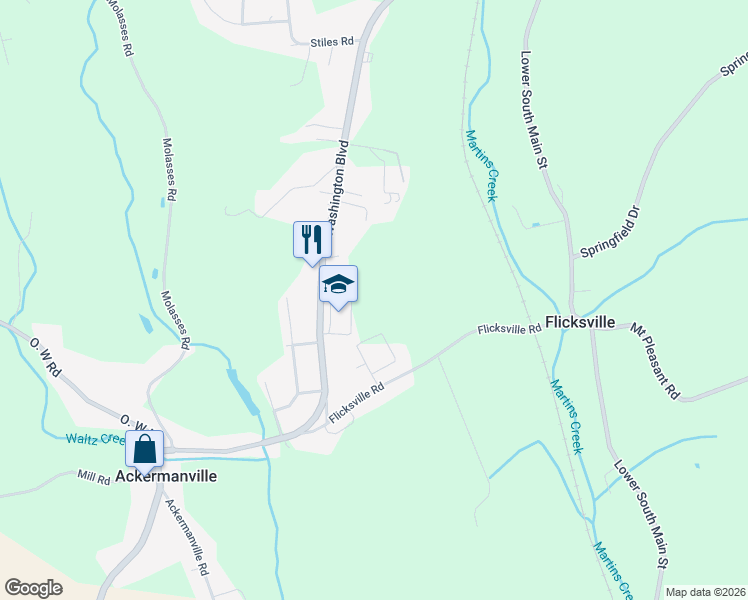 map of restaurants, bars, coffee shops, grocery stores, and more near 381 Washington Boulevard in Bangor