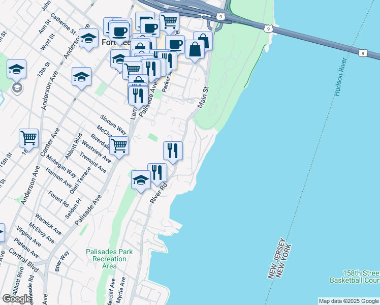 map of restaurants, bars, coffee shops, grocery stores, and more near 26 Colony Road in Edgewater