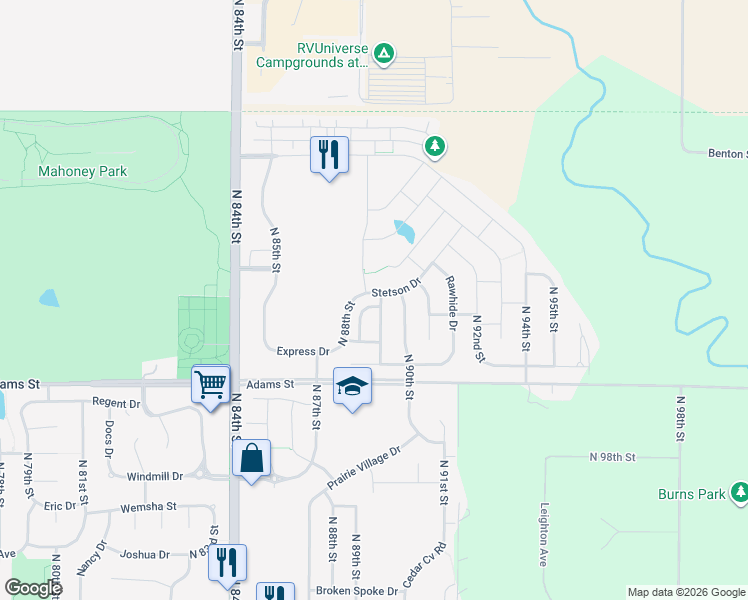 map of restaurants, bars, coffee shops, grocery stores, and more near 3167 Colt Avenue in Lincoln