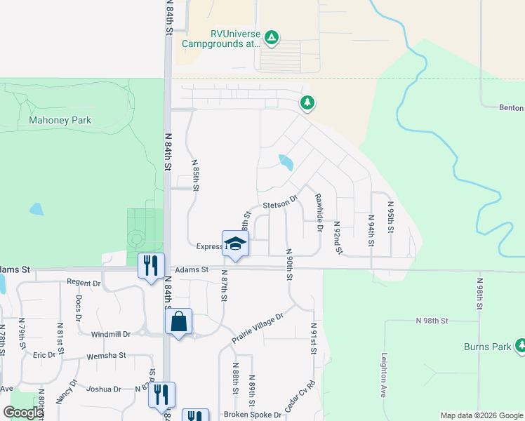 map of restaurants, bars, coffee shops, grocery stores, and more near 3167 Colt Avenue in Lincoln