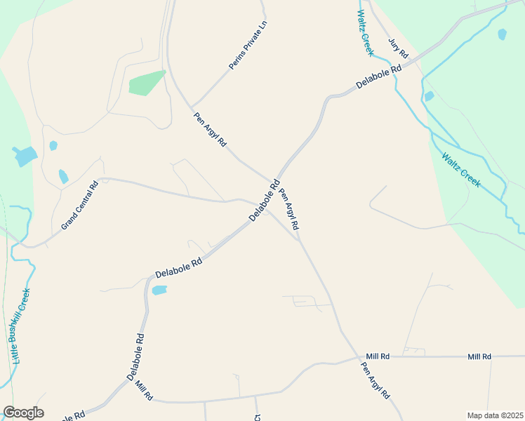map of restaurants, bars, coffee shops, grocery stores, and more near 920 Grand Central Road in Pen Argyl