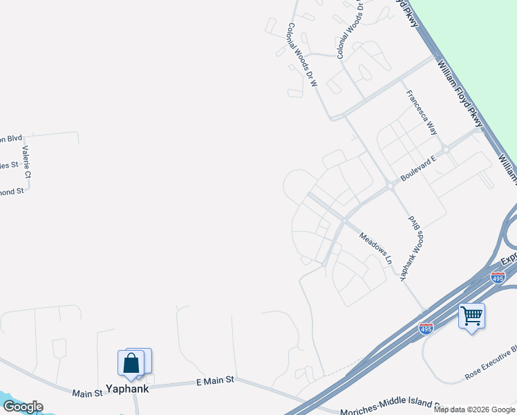 map of restaurants, bars, coffee shops, grocery stores, and more near 210 Belmont Circle in Yaphank
