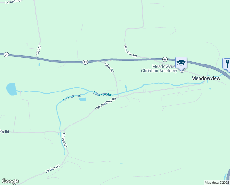 map of restaurants, bars, coffee shops, grocery stores, and more near 136 Lilac Road in Paxinos