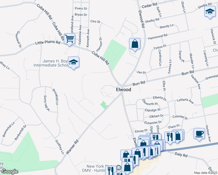 map of restaurants, bars, coffee shops, grocery stores, and more near 350 Cuba Hill Road in Huntington