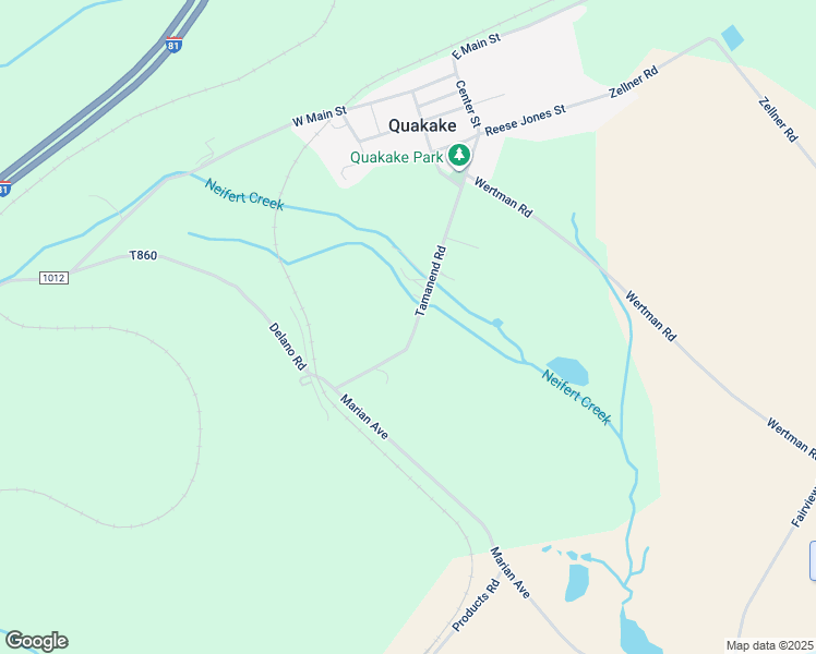 map of restaurants, bars, coffee shops, grocery stores, and more near 47 Tamanend Road in Tamaqua